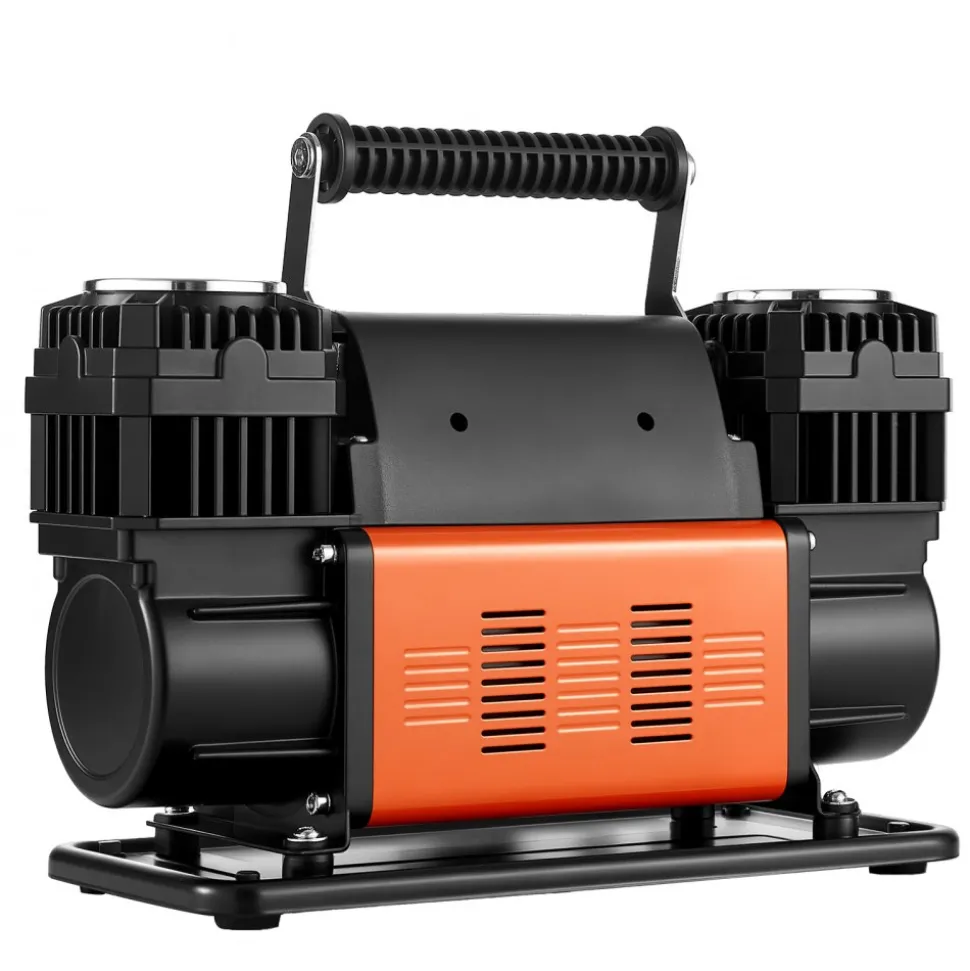 VEVOR Dual-Cylinder Heavy Duty Air Compressor, 10.6CFM Portable Tire Inflator, 12V 150PSI Offroad Air Pump with Digital Pressure Gauge & Adapters for Truck Car SUV 4 x 4 Vehicle RV