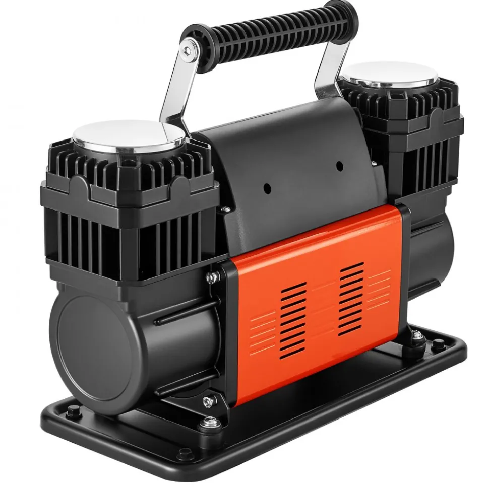 VEVOR Dual-Cylinder Heavy Duty Air Compressor, 10.6CFM Portable Tire Inflator, 12V 150PSI Offroad Air Pump with Digital Pressure Gauge & Adapters for Truck Car SUV 4 x 4 Vehicle RV
