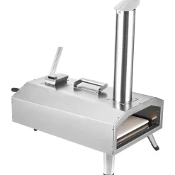 VEVOR Dual Fuel Pizza Oven for Outdoor Use, 12" Portable Pizza Oven, Pellet & Gas Powered Outdoor Pizza Oven with Thickened Cordierite Pizza Stone, Foldable Leg for Camping & Backyard