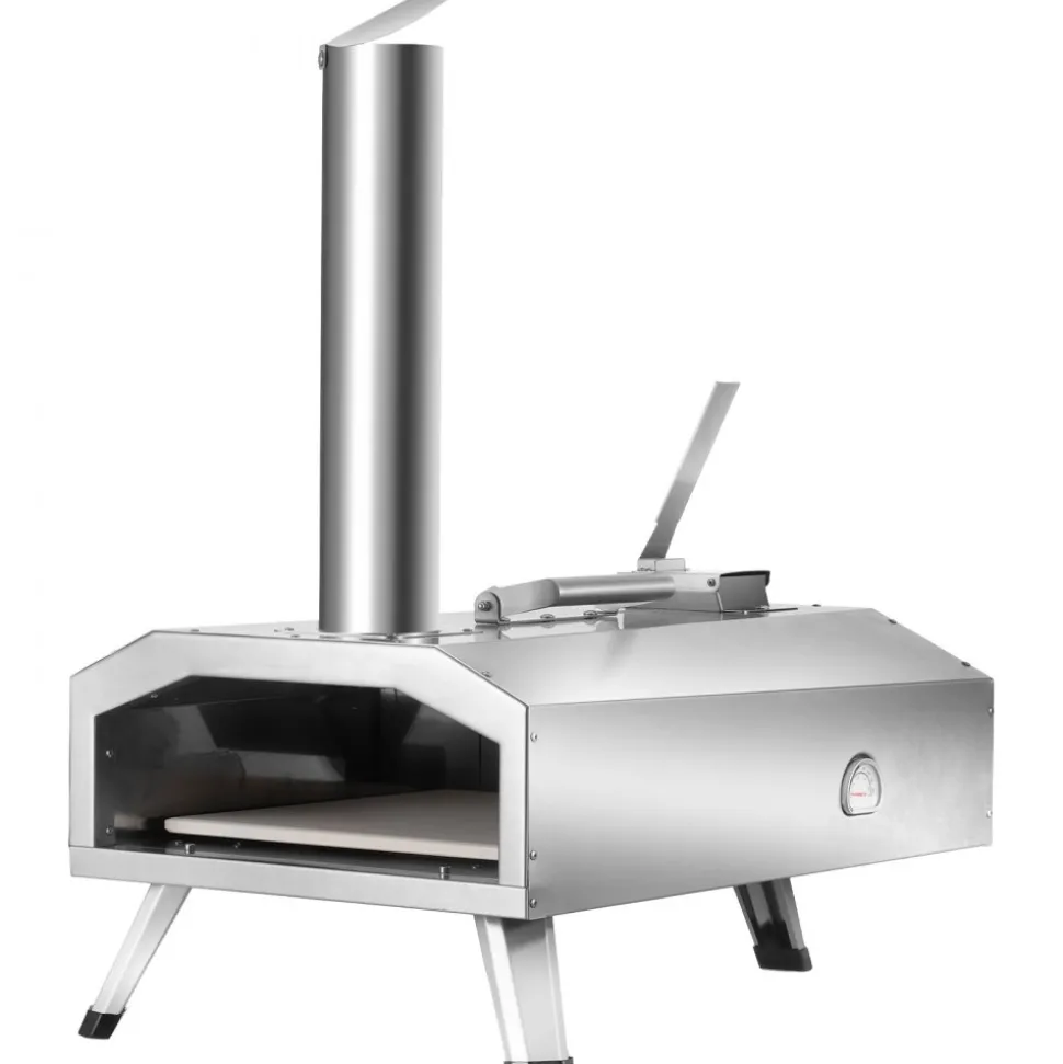 VEVOR Dual Fuel Pizza Oven for Outdoor Use, 12" Portable Pizza Oven, Pellet & Gas Powered Outdoor Pizza Oven with Thickened Cordierite Pizza Stone, Foldable Leg for Camping & Backyard