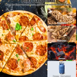 VEVOR Dual Fuel Pizza Oven for Outdoor Use, 12