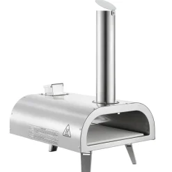 VEVOR Dual Fuel Pizza Oven Outdoor, 12 Inch Wood Fire & Propane Gas Pizza Oven, Pellet & Propane Pizza-Maker with Thermometer, Stainless Steel Pizza-Cook for Outside Camping & Backyard