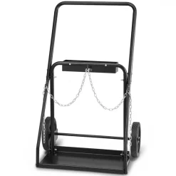 VEVOR Dual Welding Cylinder Cart, Oxygen Acetylene Tank Cart with 440LBS Static Weight Capacity, 10-Inch Solid Wheels and Tank Storage Safety Chains, Suitable for Double 12.5-Inch Dia. Gas Cylinders