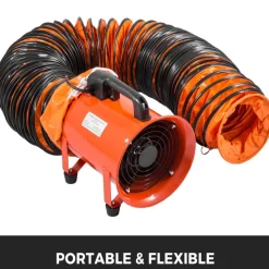 VEVOR Ducting Hose, 25ft PVC Flexible HVAC Duct Hosing for 10 Inch Utility Blower Exhaust Fan