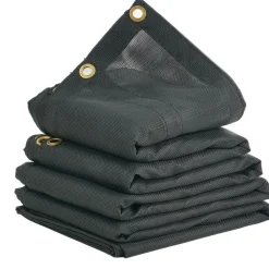 VEVOR Dump Truck Mesh Tarp, 7 x 18 ft, PVC Coated Black Heavy Duty Cover with 5.5" 18oz Double Pocket, Brass Grommets, Reinforced Double Needle Stitch Webbing Fits Manual or Electric Dump Truck System