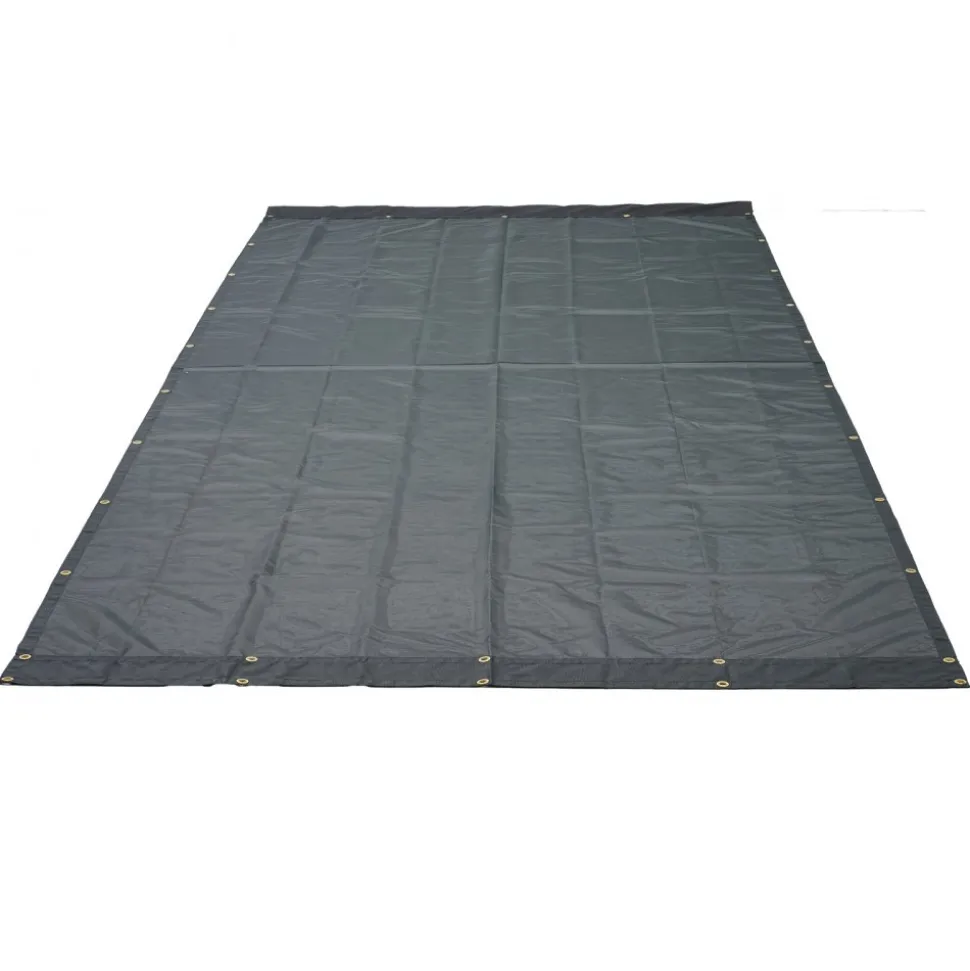 VEVOR Dump Truck Mesh Tarp, 7 x 18 ft, PVC Coated Black Heavy Duty Cover with 5.5" 18oz Double Pocket, Brass Grommets, Reinforced Double Needle Stitch Webbing Fits Manual or Electric Dump Truck System