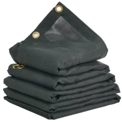 VEVOR Dump Truck Mesh Tarp, 7 x 22 ft, PVC Coated Black Heavy Duty Cover with 5.5" 18oz Double Pocket, Brass Grommets, Reinforced Double Needle Stitch Webbing Fits Manual or Electric Dump Truck System
