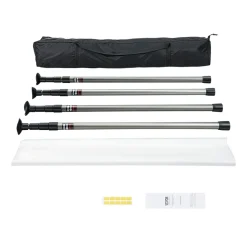 VEVOR Dust Barrier Poles, Carry Bag, 10 Ft Poles with 4 Telescoping Poles, and 32.8x13.12 Ft Plastic Film, for Interior Decoration and Painting Projects