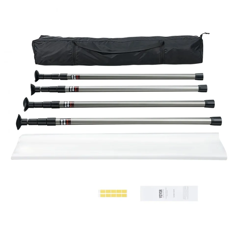 VEVOR Dust Barrier Poles, Carry Bag, 10 Ft Poles with 4 Telescoping Poles, and 32.8x13.12 Ft Plastic Film, for Interior Decoration and Painting Projects