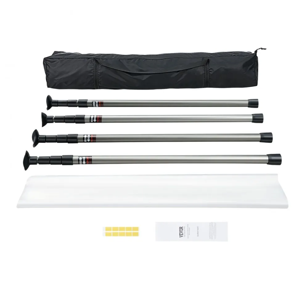 VEVOR Dust Barrier Poles, Carry Bag, 10 Ft Poles with 4 Telescoping Poles, and 32.8x13.12 Ft Plastic Film, for Interior Decoration and Painting Projects
