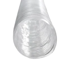 VEVOR Dust Collection Hose, 2.5'' x 10', Thickened PVC Material Puncture-Resistant Flexible Clear Hose with Carbon Steel Wire Coil 4 x 304 Stainless Clamps, for Table Saw, Band Saw, Planer, Jointer
