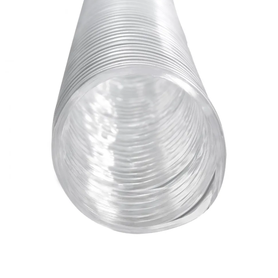 VEVOR Dust Collection Hose, 2.5'' x 10', Thickened PVC Material Puncture-Resistant Flexible Clear Hose with Carbon Steel Wire Coil 4 x 304 Stainless Clamps, for Table Saw, Band Saw, Planer, Jointer