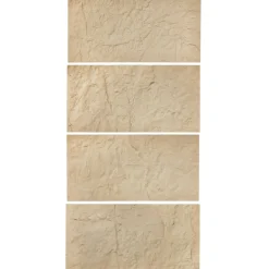 VEVOR 3D Wall Panels, 4 Pack 48 x 24 in PU Natural Stone Imitation Wall Art Tiles, 32 Sq.Ft Coverage Accent Wall Panel, Interior Home Decor for Ceiling, Bedroom, Living & Gaming Room, Stone Yellow