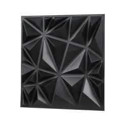 VEVOR 3D Wall Panels, 33-Pack 11.81 x 11.81 in PVC Modern Art Minimalist Diamond Tiles, 32 Sq.Ft Coverage Accent Wall Panel, Interior Home Decor for Ceiling, Bedroom, Living & Gaming Room, Matte Black