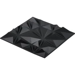VEVOR 3D Wall Panels, 33-Pack 11.81 x 11.81 in PVC Modern Art Minimalist Diamond Tiles, 32 Sq.Ft Coverage Accent Wall Panel, Interior Home Decor for Ceiling, Bedroom, Living & Gaming Room, Matte Black