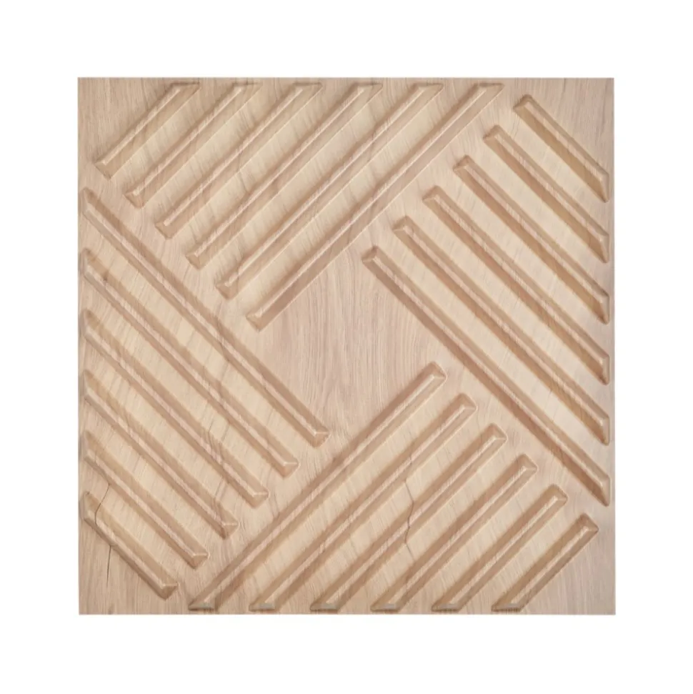 VEVOR 3D Wall Panels, 12-Pack 19.7 x 19.7 in PVC Modern Art Minimalist Salt Tiles, 32 Sq.Ft Coverage Accent Wall Panel, Interior Home Decor for Ceiling, Bedroom, Living & Gaming Room, Light Wood Color