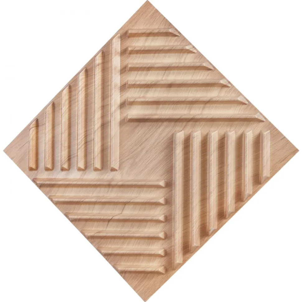 VEVOR 3D Wall Panels, 12-Pack 19.7 x 19.7 in PVC Modern Art Minimalist Salt Tiles, 32 Sq.Ft Coverage Accent Wall Panel, Interior Home Decor for Ceiling, Bedroom, Living & Gaming Room, Light Wood Color