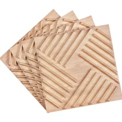 VEVOR 3D Wall Panels, 12-Pack 19.7 x 19.7 in PVC Modern Art Minimalist Salt Tiles, 32 Sq.Ft Coverage Accent Wall Panel, Interior Home Decor for Ceiling, Bedroom, Living & Gaming Room, Light Wood Color