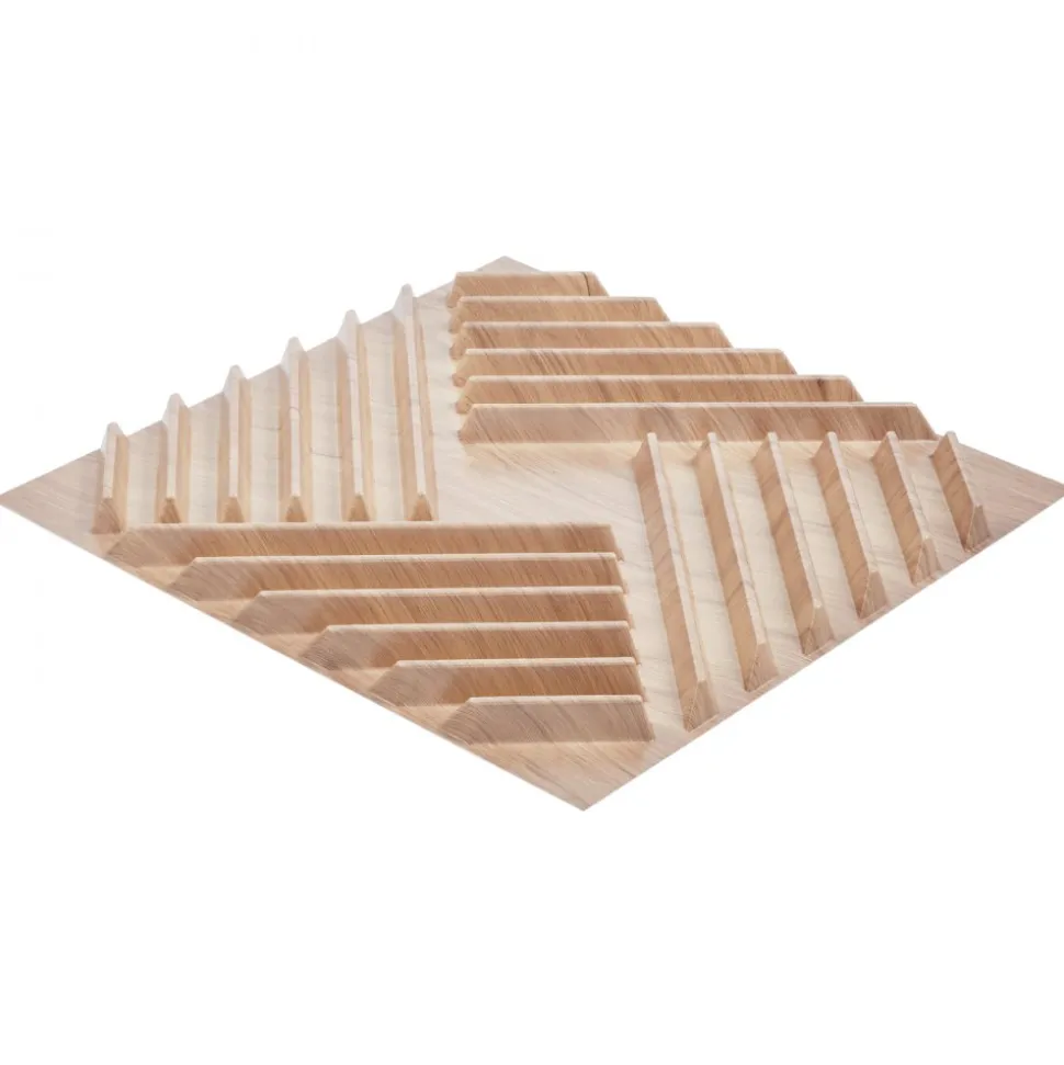 VEVOR 3D Wall Panels, 12-Pack 19.7 x 19.7 in PVC Modern Art Minimalist Salt Tiles, 32 Sq.Ft Coverage Accent Wall Panel, Interior Home Decor for Ceiling, Bedroom, Living & Gaming Room, Light Wood Color