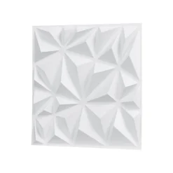 VEVOR 3D Wall Panels, 33-Pack 11.81 x 11.81 in PVC Modern Art Minimalist Diamond Tiles, 32 Sq.Ft Coverage Accent Wall Panel, Interior Home Decor for Ceiling, Bedroom, Living & Gaming Room, Matte White