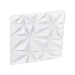 VEVOR 3D Wall Panels, 33-Pack 11.81 x 11.81 in PVC Modern Art Minimalist Diamond Tiles, 32 Sq.Ft Coverage Accent Wall Panel, Interior Home Decor for Ceiling, Bedroom, Living & Gaming Room, Matte White