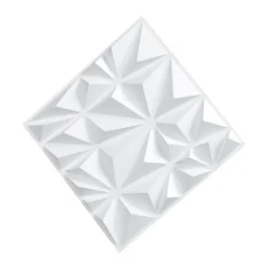 VEVOR 3D Wall Panels, 33-Pack 11.81 x 11.81 in PVC Modern Art Minimalist Diamond Tiles, 32 Sq.Ft Coverage Accent Wall Panel, Interior Home Decor for Ceiling, Bedroom, Living & Gaming Room, Matte White