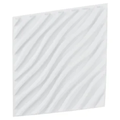 VEVOR 3D Wall Panels, 12-Pack 19.7 x 19.7 in PVC Modern Art Minimalist Wave Tiles, 32 Sq.Ft Coverage Accent Wall Panel, Interior Home Decor for Ceiling, Bedroom, Living & Gaming Room, Matte White