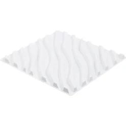 VEVOR 3D Wall Panels, 12-Pack 19.7 x 19.7 in PVC Modern Art Minimalist Wave Tiles, 32 Sq.Ft Coverage Accent Wall Panel, Interior Home Decor for Ceiling, Bedroom, Living & Gaming Room, Matte White