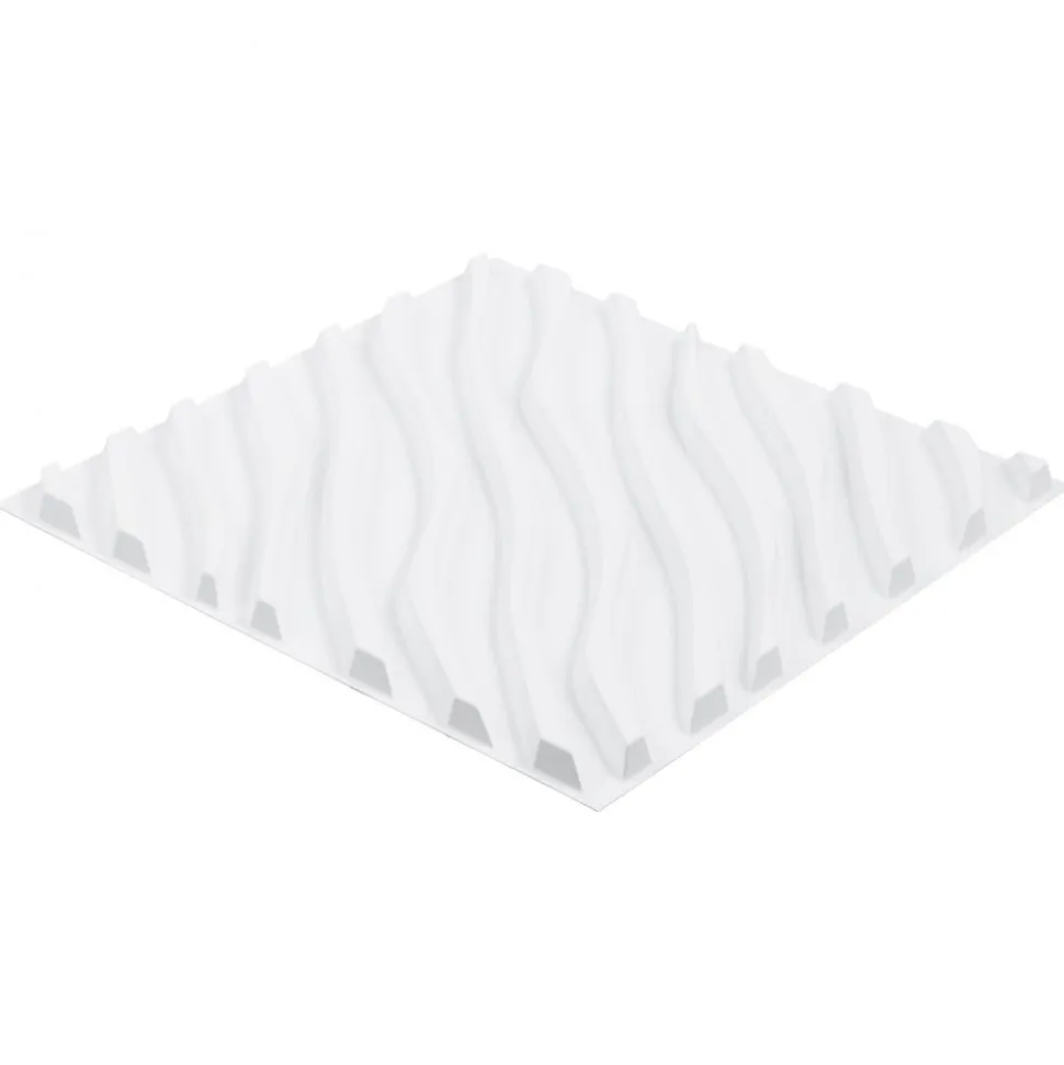 VEVOR 3D Wall Panels, 12-Pack 19.7 x 19.7 in PVC Modern Art Minimalist Wave Tiles, 32 Sq.Ft Coverage Accent Wall Panel, Interior Home Decor for Ceiling, Bedroom, Living & Gaming Room, Matte White