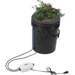 VEVOR DWC Hydroponics Grow System, Hydroponic Growing System with Top Drip Kit, 5-Gallon Deep Water Culture with Air Pump, Air Stone and Water Level Device for Leafy Vegetables(1 Bucket+Top Drip Kit)
