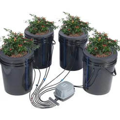 VEVOR DWC Hydroponics Grow System, Hydroponic Growing System with Top Drip Kit, Deep Water Culture 5-Gallon 4 Buckets, with Air Pump, Air Stones and Water Level Device for Leafy Vegetables