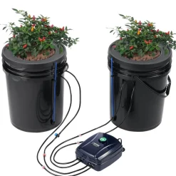 VEVOR DWC Hydroponics Grow System, Hydroponic Growing System with Top Drip Kit, Deep Water Culture 5-Gallon 2 Buckets, with Air Pump, Air Stones and Water Level Device for Leafy Vegetables