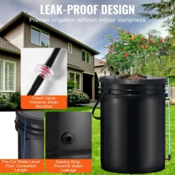 VEVOR DWC Hydroponic System, 5 Gallon 8 Buckets, Deep Water Culture Growing Bucket, Hydroponics Grow Kit with Pump, Air Stone and Water Level Device, for Indoor/Outdoor Leafy Vegetables