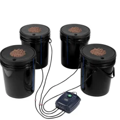 VEVOR DWC Hydroponic System, 5 Gallon 4 Buckets, Deep Water Culture Growing Bucket, Hydroponics Grow Kit with Pump, Air Stone and Water Level Device, for Indoor/Outdoor Leafy Vegetables