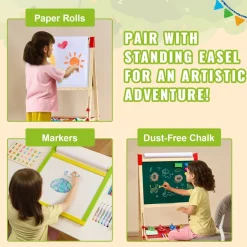 VEVOR Easel Accessory Set, 32 PCS Kid's Art Easel Painting Kit Including Chalks, Dry-Erase Markers & Paper Rolls, Supplies Set for Standing Art Easel, Painting Accessories for Toddlers Boys and Girls