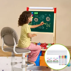 VEVOR Easel Accessory Set, 32 PCS Kid's Art Easel Painting Kit Including Chalks, Dry-Erase Markers & Paper Rolls, Supplies Set for Standing Art Easel, Painting Accessories for Toddlers Boys and Girls