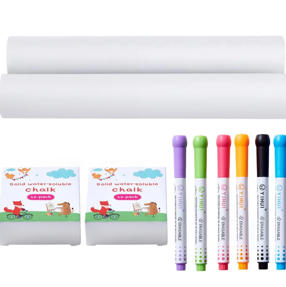 VEVOR Easel Accessory Set, 32 PCS Kid's Art Easel Painting Kit Including Chalks, Dry-Erase Markers & Paper Rolls, Supplies Set for Tabletop Art Easel, Painting Accessories for Toddlers Boys and Girls