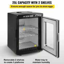 VEVOR Egg Incubator and Hatcher 25L Black Reptile Egg Incubator 5-42°C Scientific Hatcher Heating Bright LED Digital Display For Small Animals