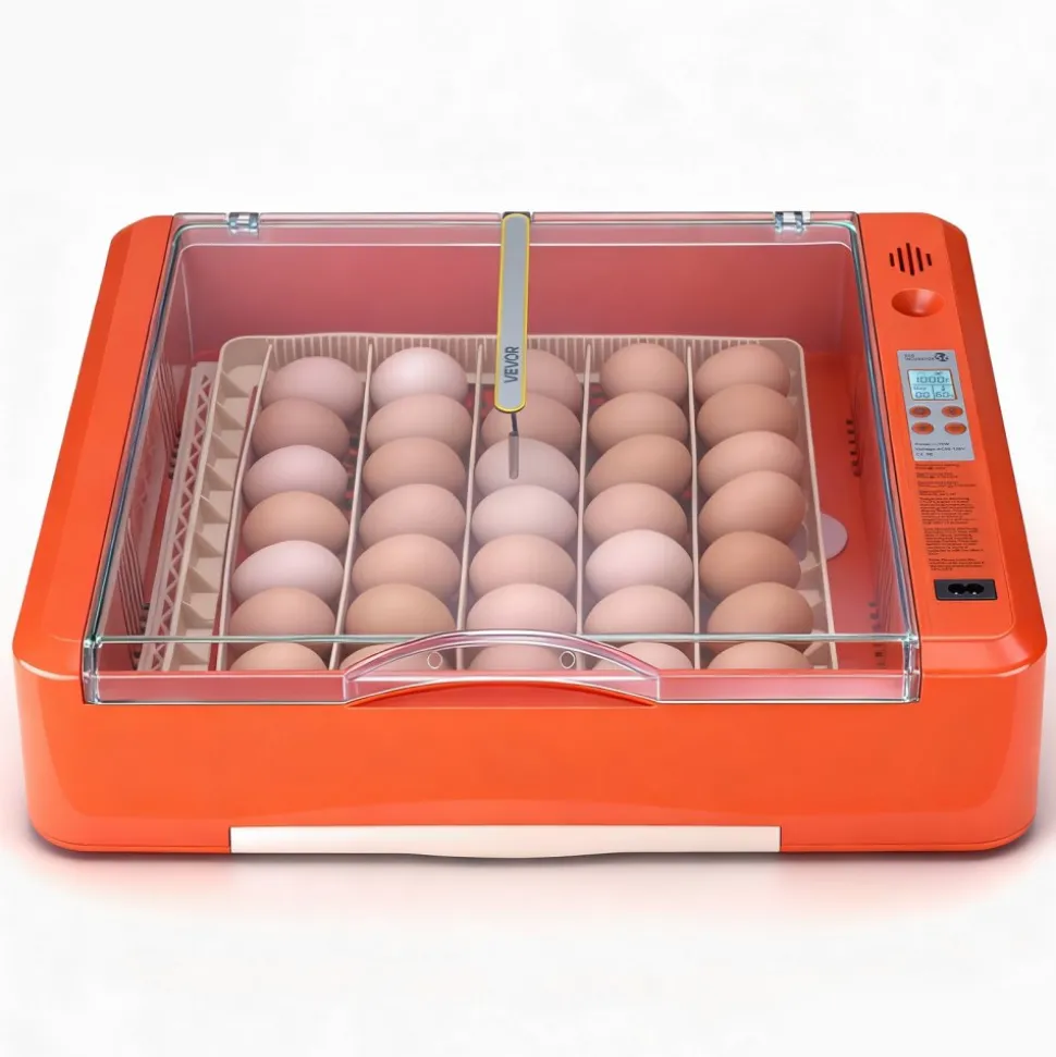 VEVOR 36 Egg Incubator, Automatic Egg Turner with LED Candler & Water Tray, Temperature & Humidity Control, 360° View Clear Window, Poultry Eggs Incubators for Hatching Chicks Ducks Goose Quails