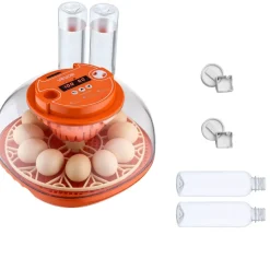 VEVOR 12 Egg Incubator, Automatic Egg Turner with LED Candler, Temperature & Humidity Control, 360° View Clear Window, Poultry Eggs Incubator for Home Farm, Hatching Chicks Ducks Goose Quail