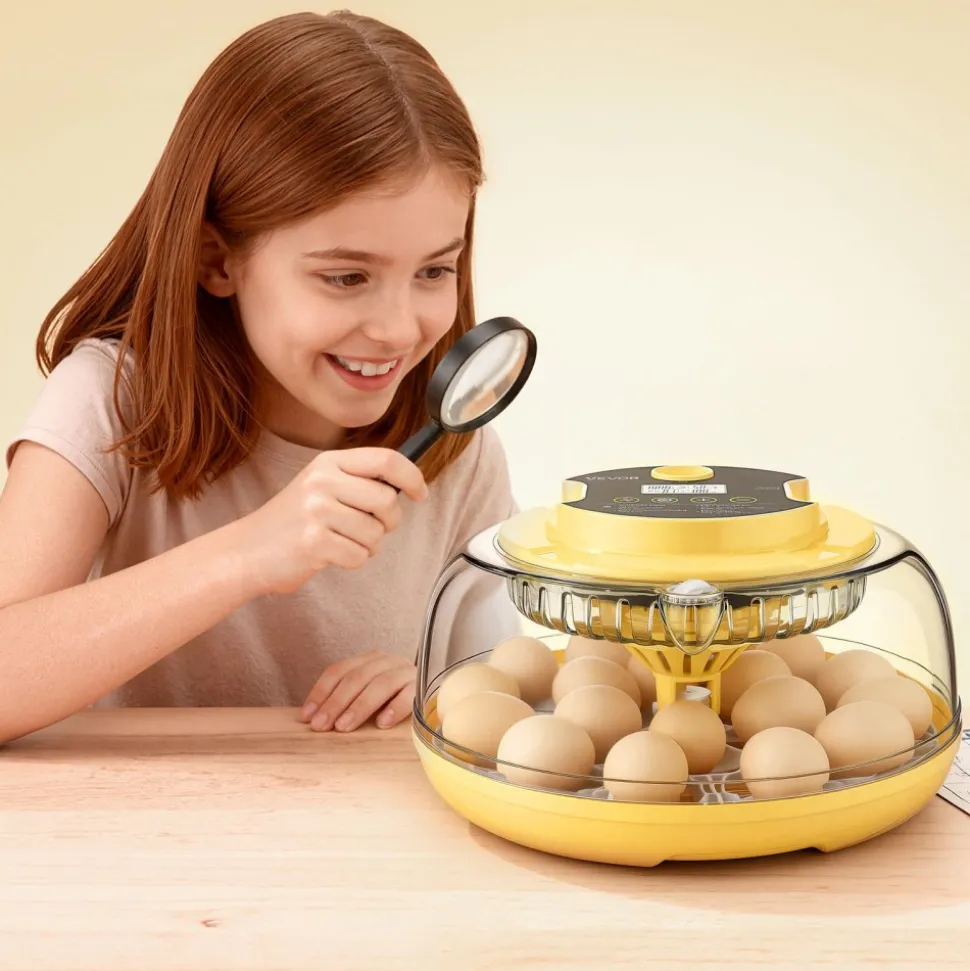 VEVOR 18 Egg Incubator, Automatic Egg Turner with LED Candler, Temperature & Humidity Control, 360° View Clear Window, Auto Water Refill, Poultry Eggs Incubators for Hatching Chicks Ducks Goose Quail
