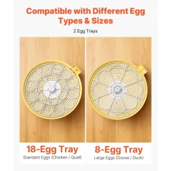 VEVOR 18 Egg Incubator, Automatic Egg Turner with LED Candler, Temperature & Humidity Control, 360° View Clear Window, Auto Water Refill, Poultry Eggs Incubators for Hatching Chicks Ducks Goose Quail