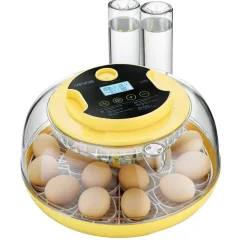 VEVOR 18 Egg Incubator, Automatic Egg Turner with LED Candler, Temperature & Humidity Control, 360° View Clear Window, Auto Water Refill, Poultry Eggs Incubators for Hatching Chicks Ducks Goose Quail