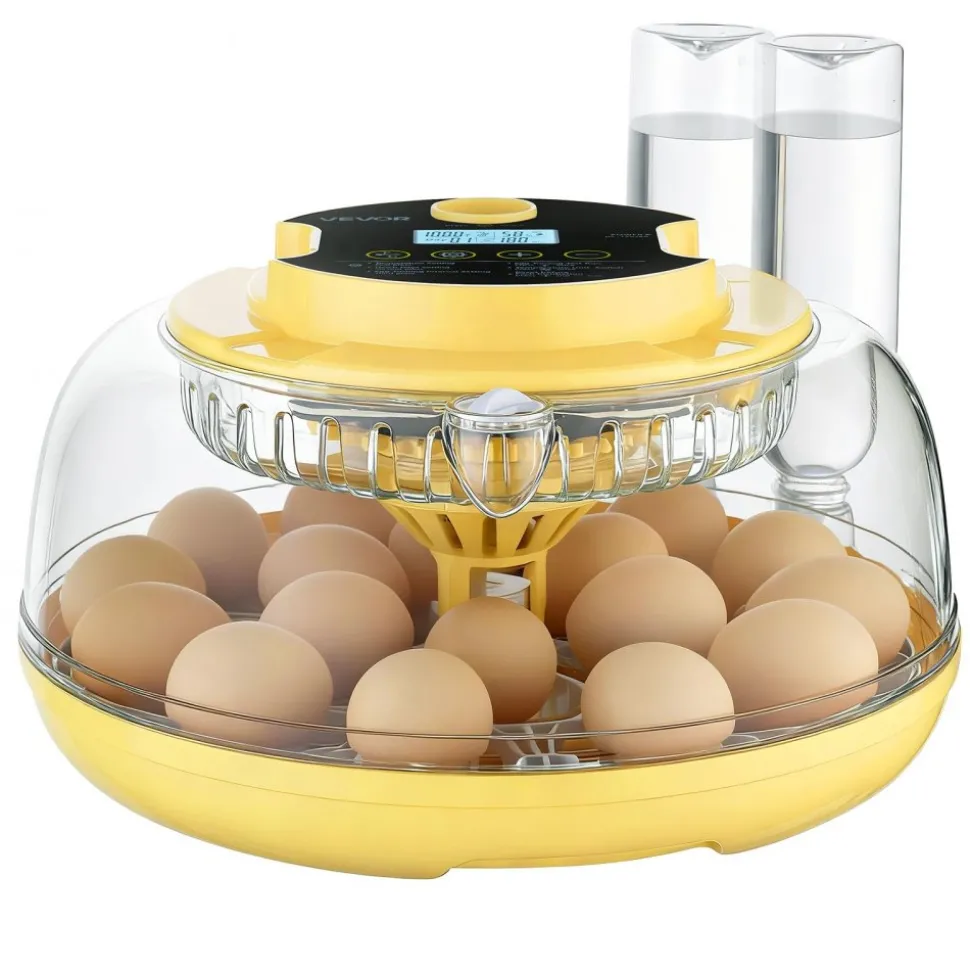 VEVOR 18 Egg Incubator, Automatic Egg Turner with LED Candler, Temperature & Humidity Control, 360° View Clear Window, Auto Water Refill, Poultry Eggs Incubators for Hatching Chicks Ducks Goose Quail