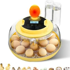 VEVOR 18 Egg Incubator, Automatic Egg Turner with LED Candler, Temperature & Humidity Control, 360° View Clear Window, Auto Water Refill, Poultry Eggs Incubators for Hatching Chicks Ducks Goose Quail