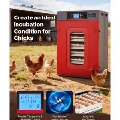 VEVOR 400 Egg Incubator, Poultry Incubator Cabinet with Automatic Eggs Turning, Temperature & Humidity Control, Heating & Cooling Egg Hatcher, Commercial Incubators for Hatching Chicks Ducks Goose