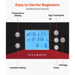 VEVOR 400 Egg Incubator, Poultry Incubator Cabinet with Automatic Eggs Turning, Temperature & Humidity Control, Heating & Cooling Egg Hatcher, Commercial Incubators for Hatching Chicks Ducks Goose