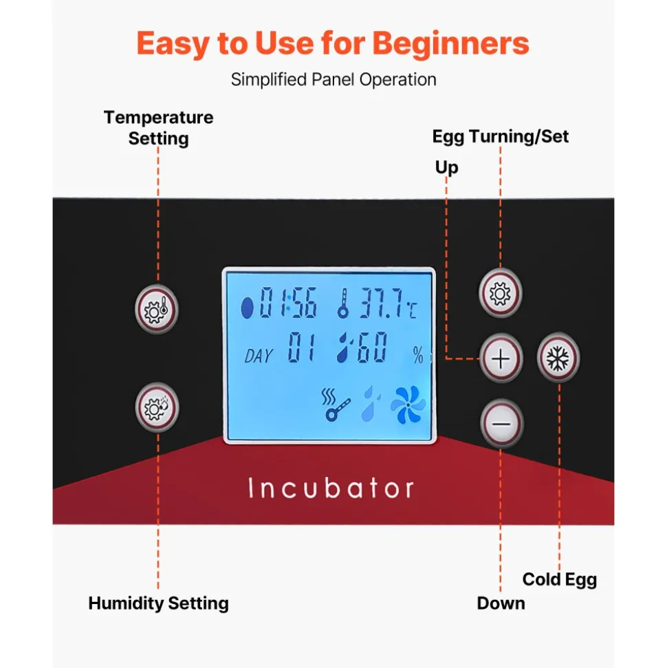 VEVOR 400 Egg Incubator, Poultry Incubator Cabinet with Automatic Eggs Turning, Temperature & Humidity Control, Heating & Cooling Egg Hatcher, Commercial Incubators for Hatching Chicks Ducks Goose