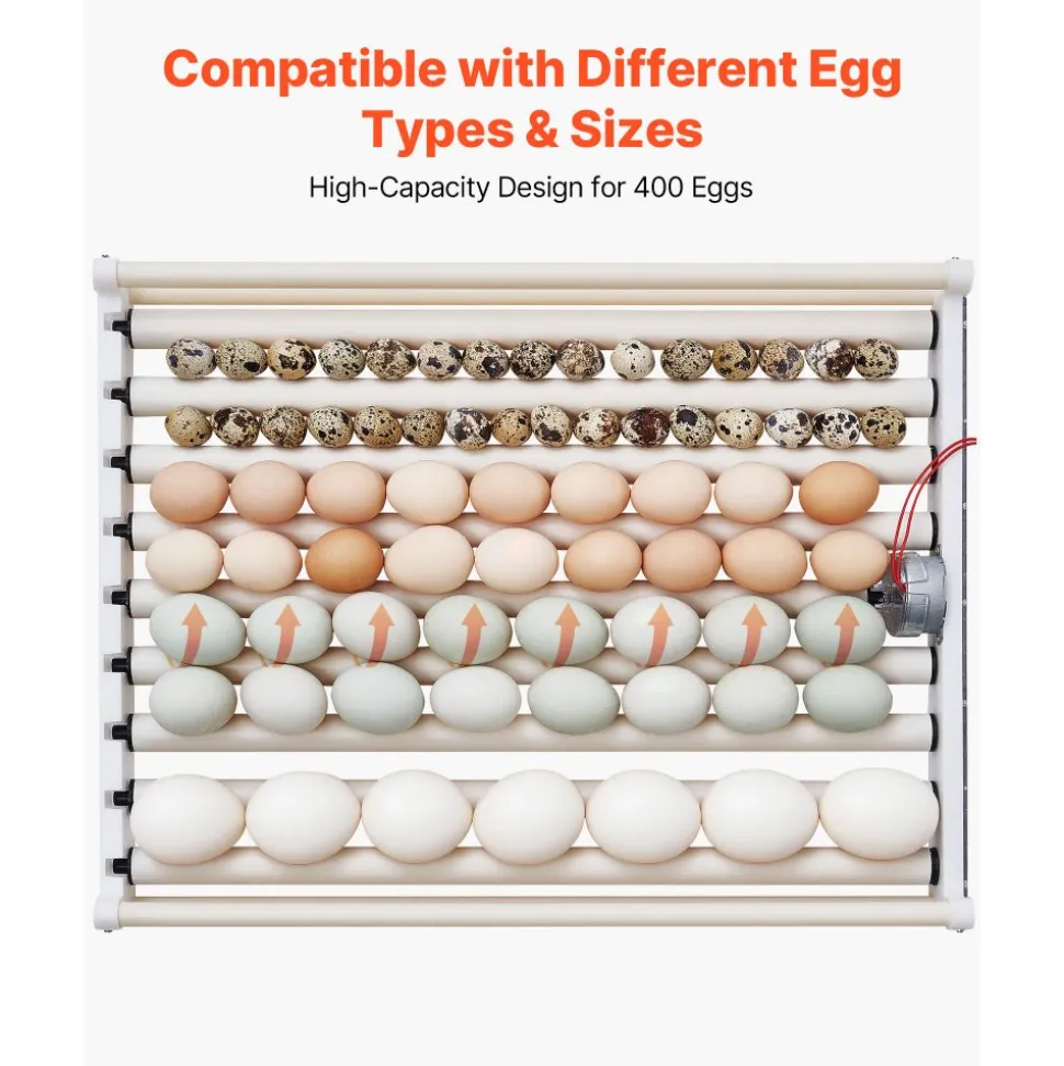 VEVOR 400 Egg Incubator, Poultry Incubator Cabinet with Automatic Eggs Turning, Temperature & Humidity Control, Heating & Cooling Egg Hatcher, Commercial Incubators for Hatching Chicks Ducks Goose