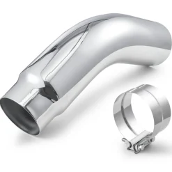 VEVOR Elbow Exhaust Tip, 4 Inch Inlet, 6 Inch Outlet, 23 in Overall Length, Chrome Turn Down Exhaust Tip with Clamp for Truck, Sedan, Sports Car, SUV, Chrome Structure for High Temperature Resistance
